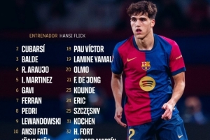 kaiyun sports-巴萨对奥萨苏纳名单：莱万、库巴西、阿劳霍在列，拉菲尼亚缺席